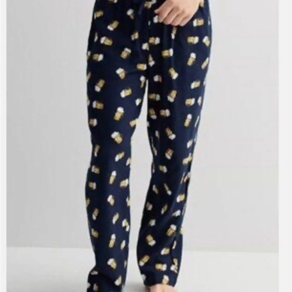 BRAND NEW MEN'S SLEEPWEAR PJ Lounge FLEECE PANTS 2 PACK Beer 🍺 and Plaid blue